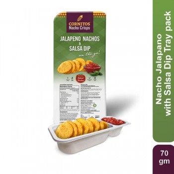 Cornitos Nacho Jalapano with Salsa Dip Tray pack 70 gm